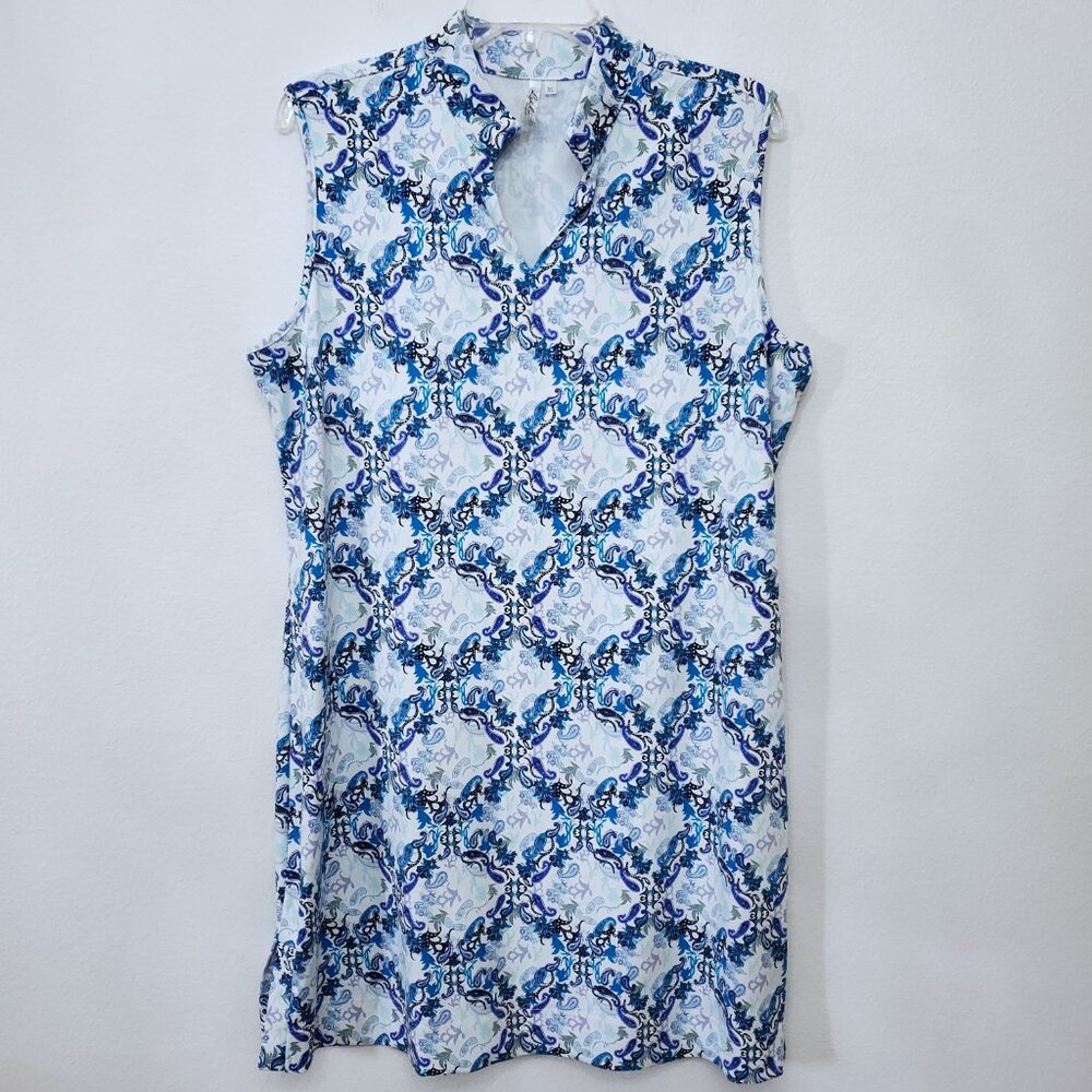 Lulu-B Women's Sleeveless Floral Paisley UPF50+ Travel Swing Tennis Dress XLarge - Picture 7 of 15